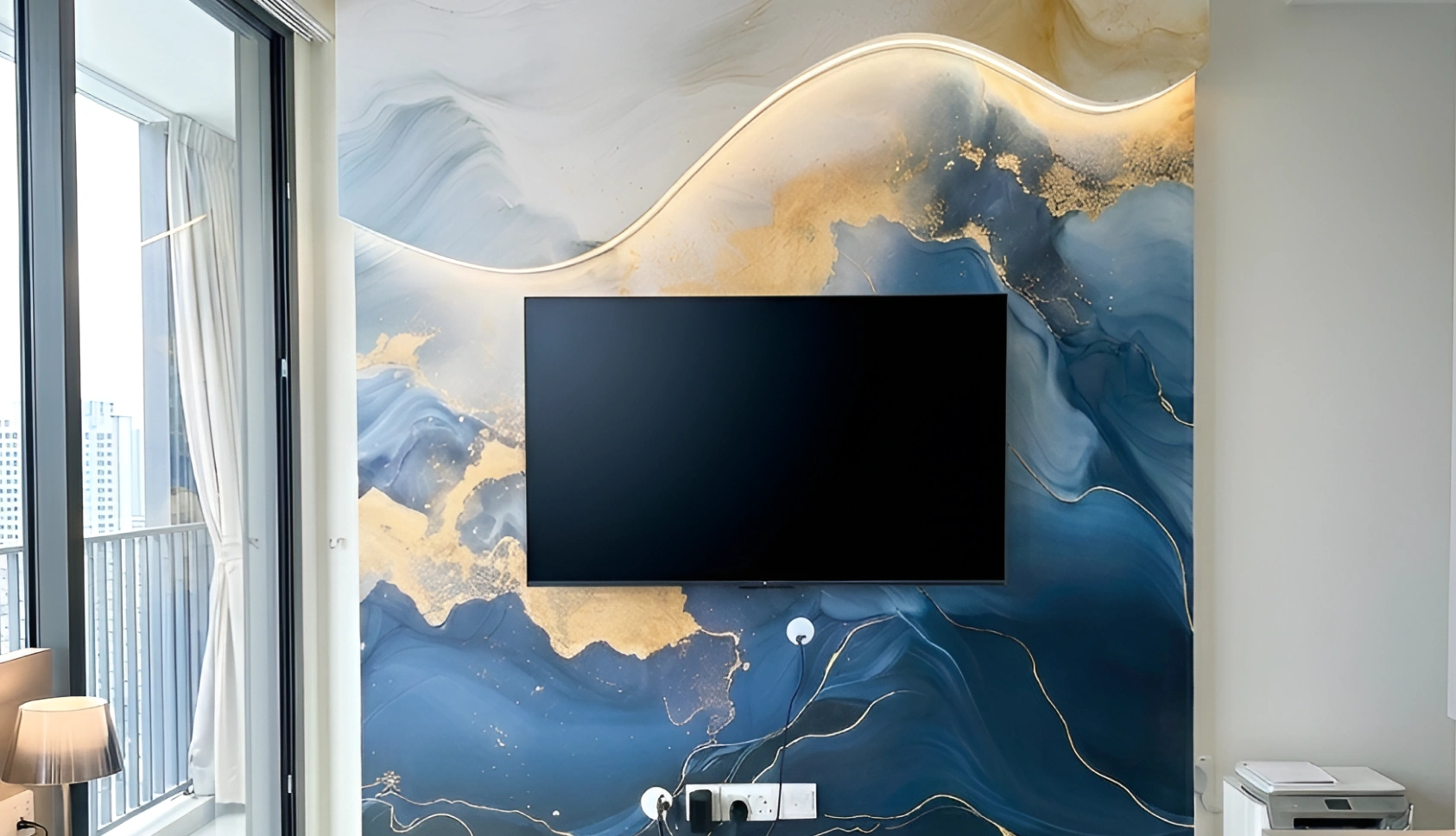 Condo bedroom makeover with marble